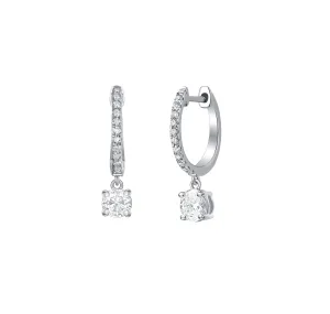 Lab Grown Diamond 0.75ct Dangling hoop Earrings