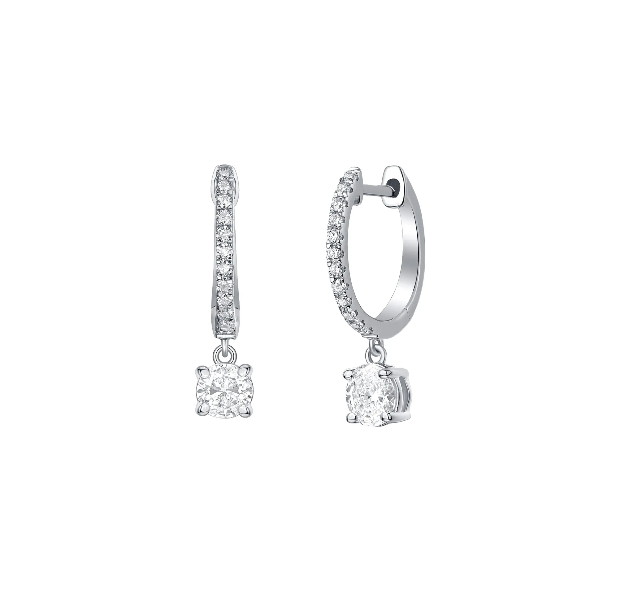 Lab Grown Diamond 0.75ct Dangling hoop Earrings