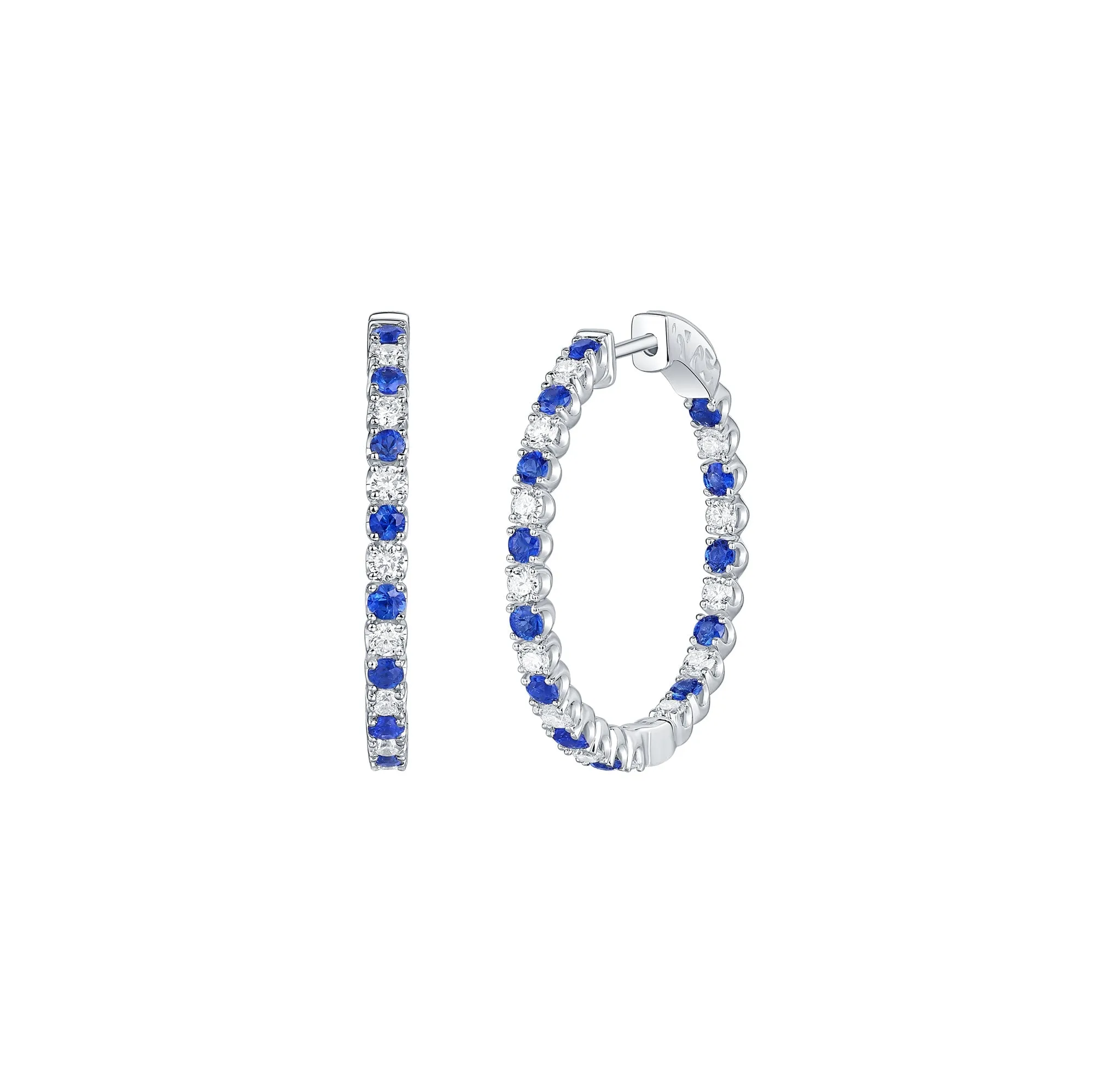Lab Grown Diamond 2.26ctw In and Out Hoop Earrings <br> E-01163WBS