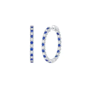 Lab Grown Diamond 2.26ctw In and Out Hoop Earrings <br> E-01163WBS