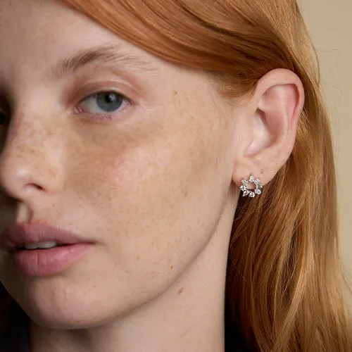 Lab Grown Multi Shape Diamond Circle Earrings