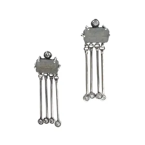 Labradorite & White Sapphire Earrings