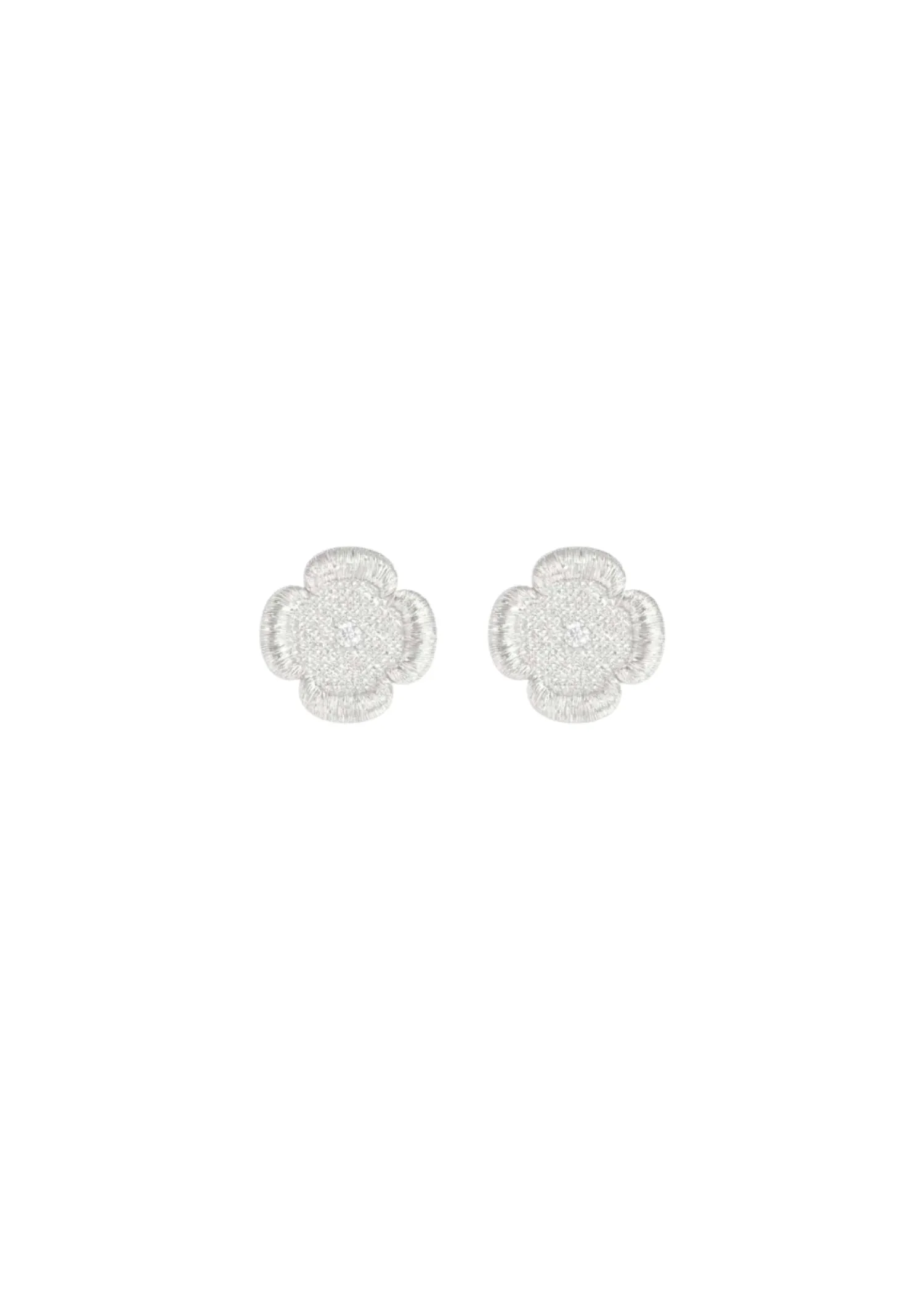 Lace Embroidered Flower Stud Earrings