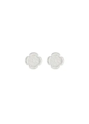 Lace Embroidered Flower Stud Earrings