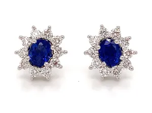 Ladies Diamond and Sapphire Earrings