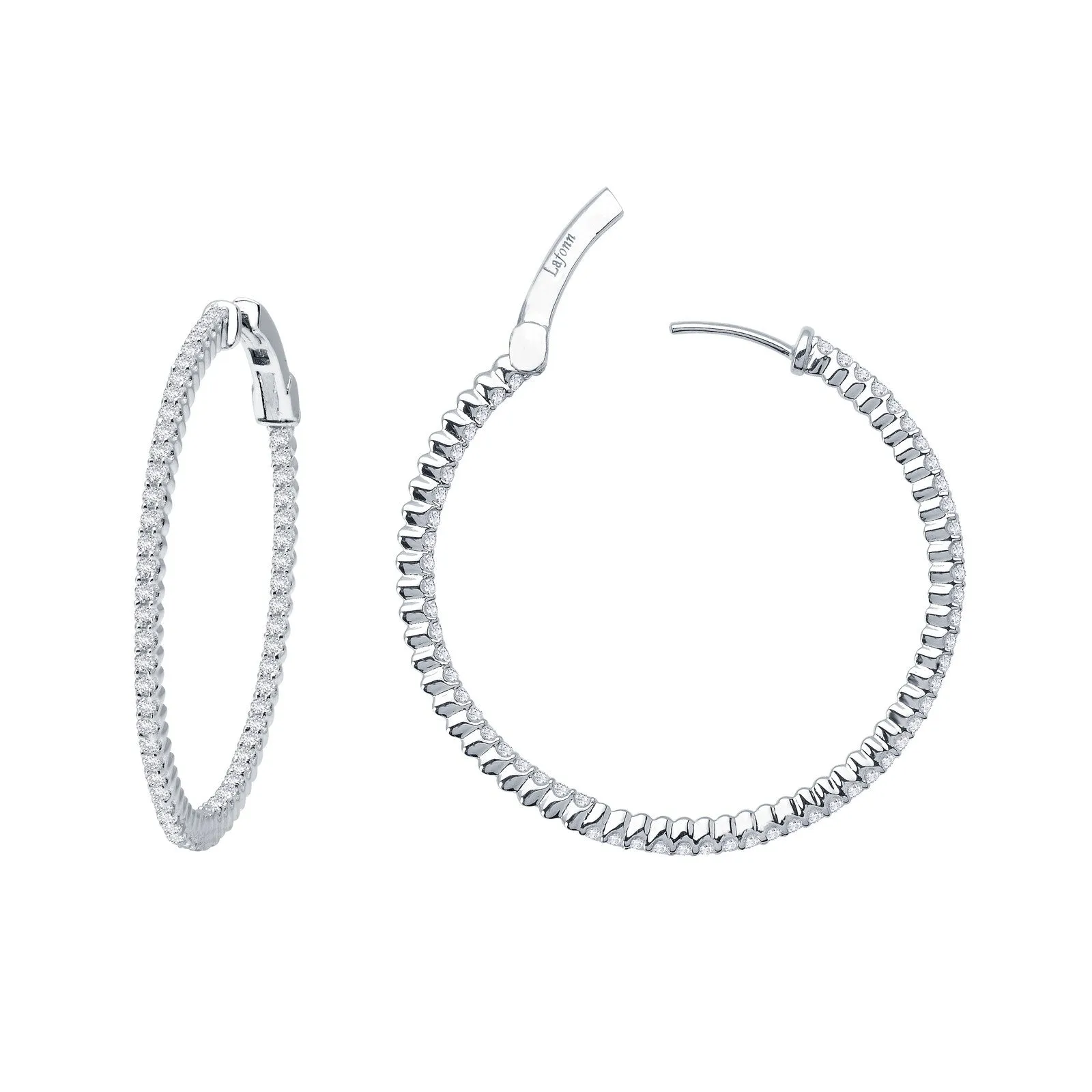 Lafonn Simulated Diamond 1.72ct Inside Out 30mm Hoop Earrings E3009CLP