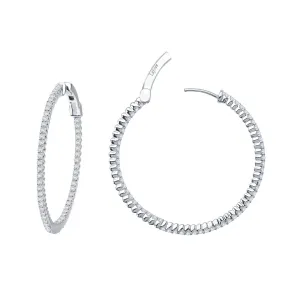 Lafonn Simulated Diamond 1.72ct Inside Out 30mm Hoop Earrings E3009CLP