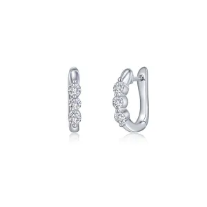 Lafonn Simulated Diamond 3-Stone Huggie Hoop Earrings E0618CLP00