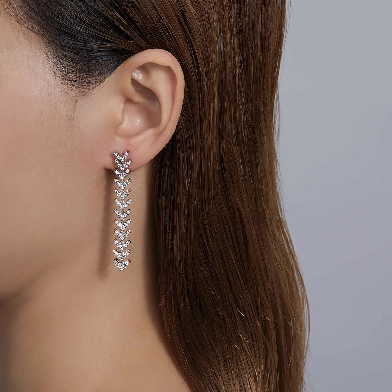 Lafonn Simulated Diamond Fancy Fishbone Dangle Earrings
