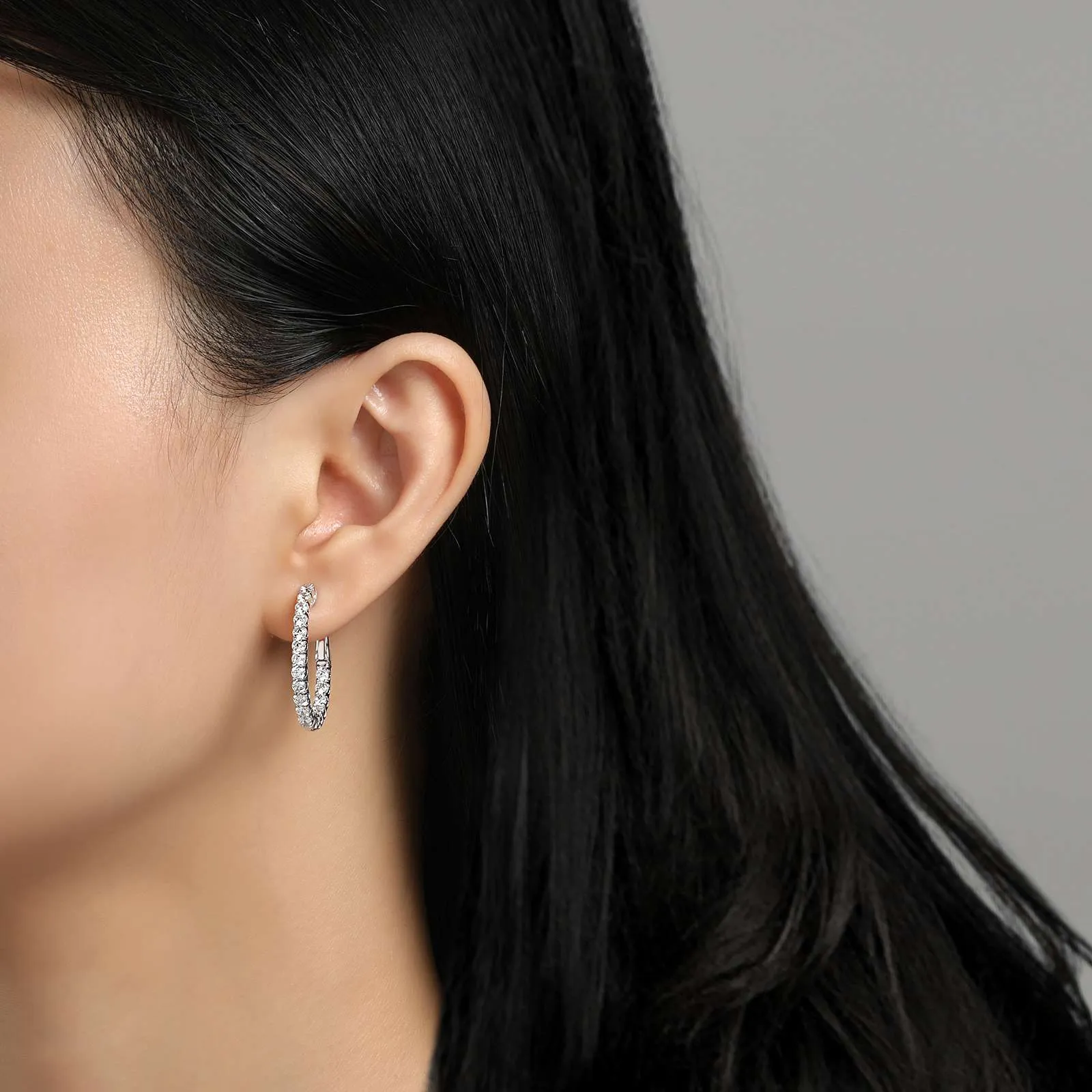 Lafonn Simulated Diamond Oval Shape Hoop Earrings