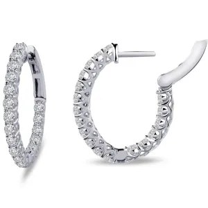 Lafonn Simulated Diamond Oval Shape Hoop Earrings
