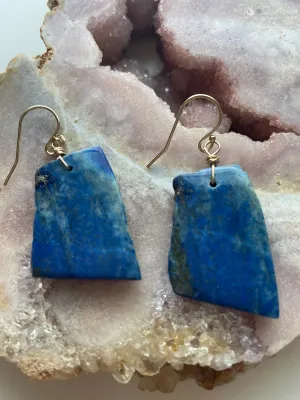 Lapis Lazuli  Earrings Gold Fill