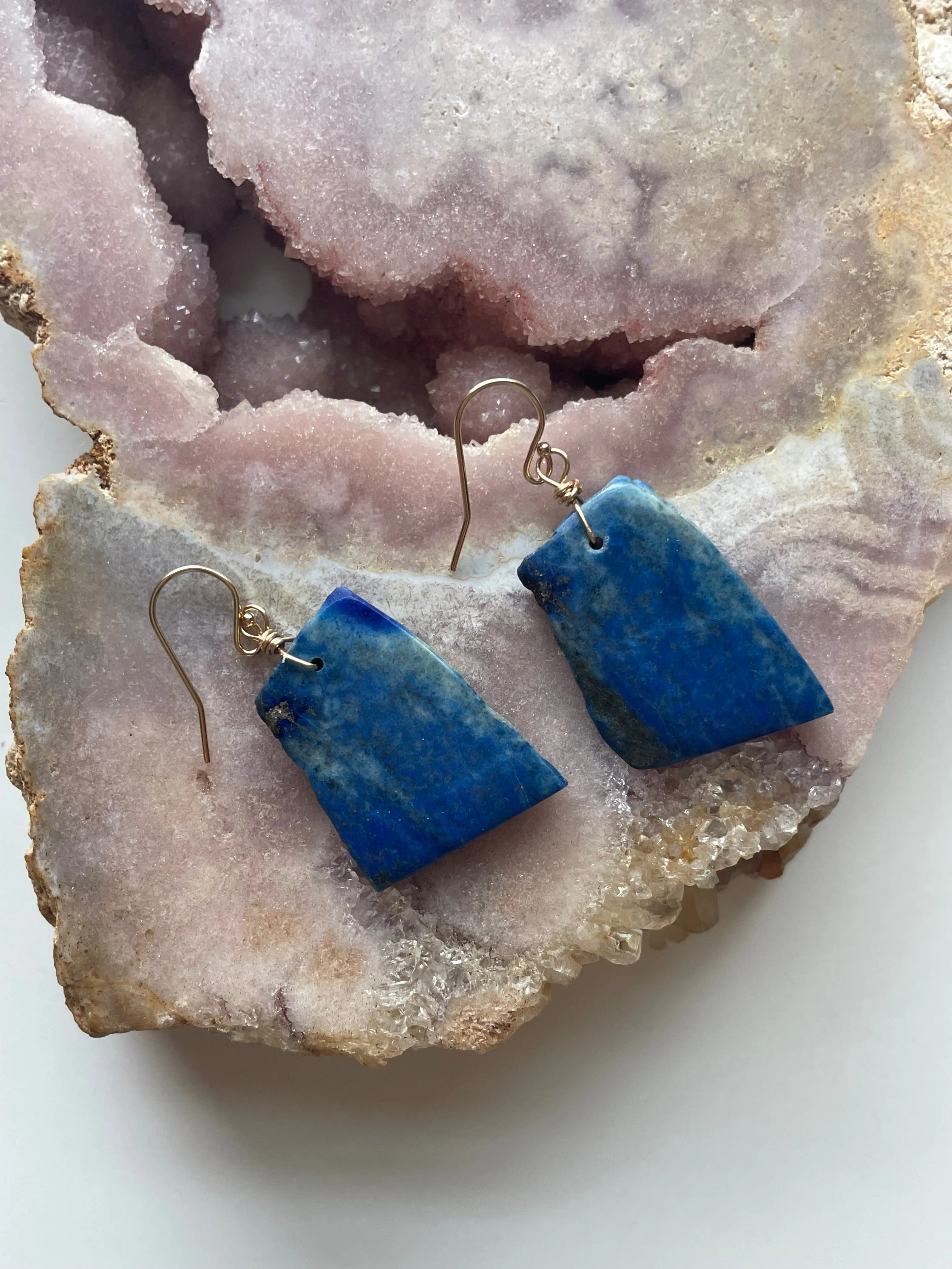 Lapis Lazuli  Earrings Gold Fill