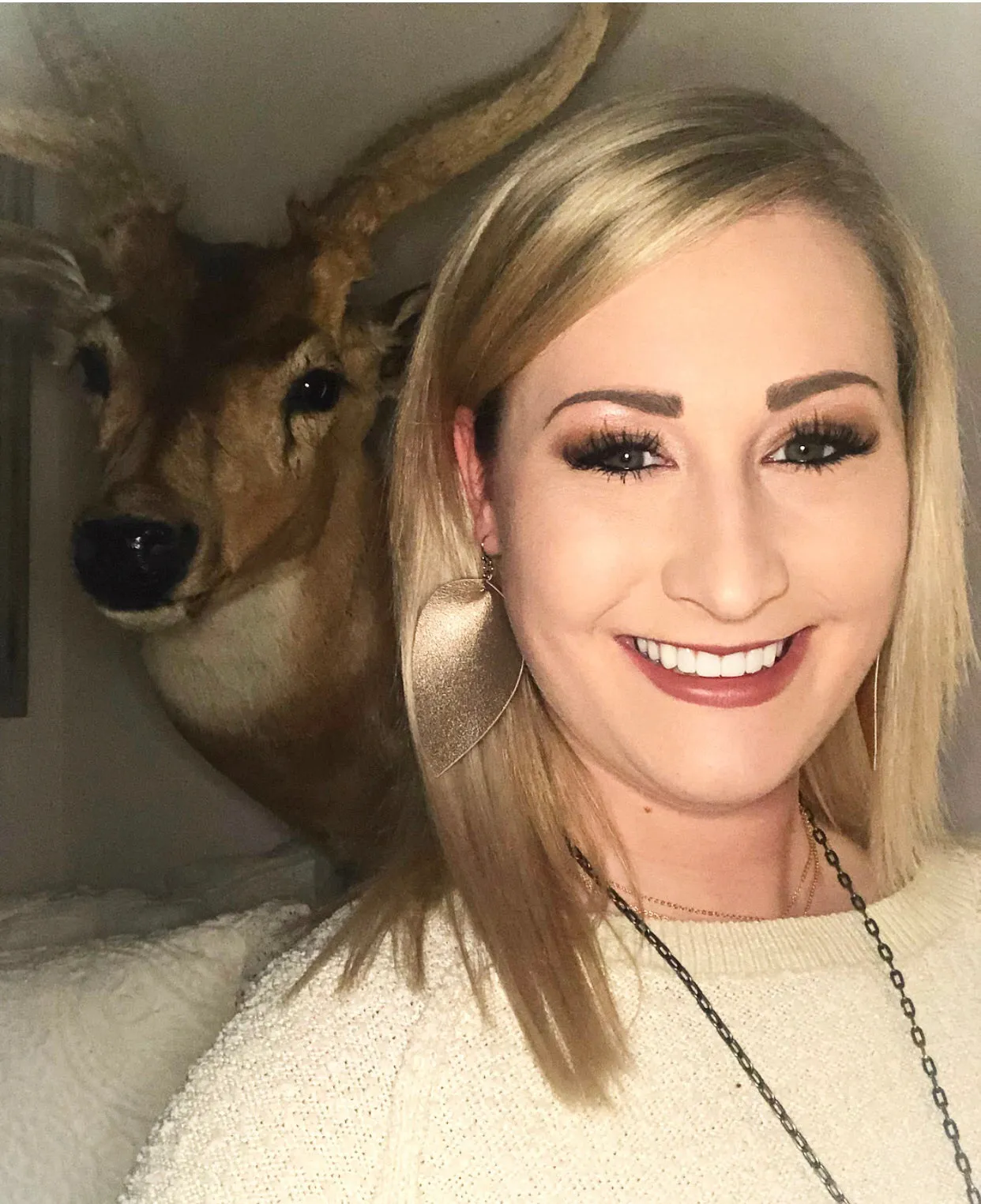 Large Metallic Leather Earrings