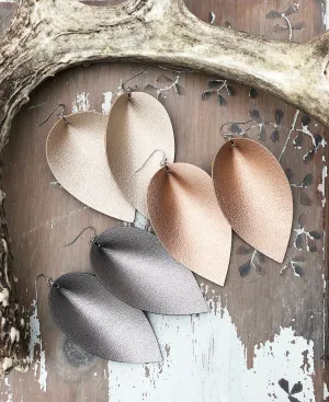 Large Metallic Leather Earrings