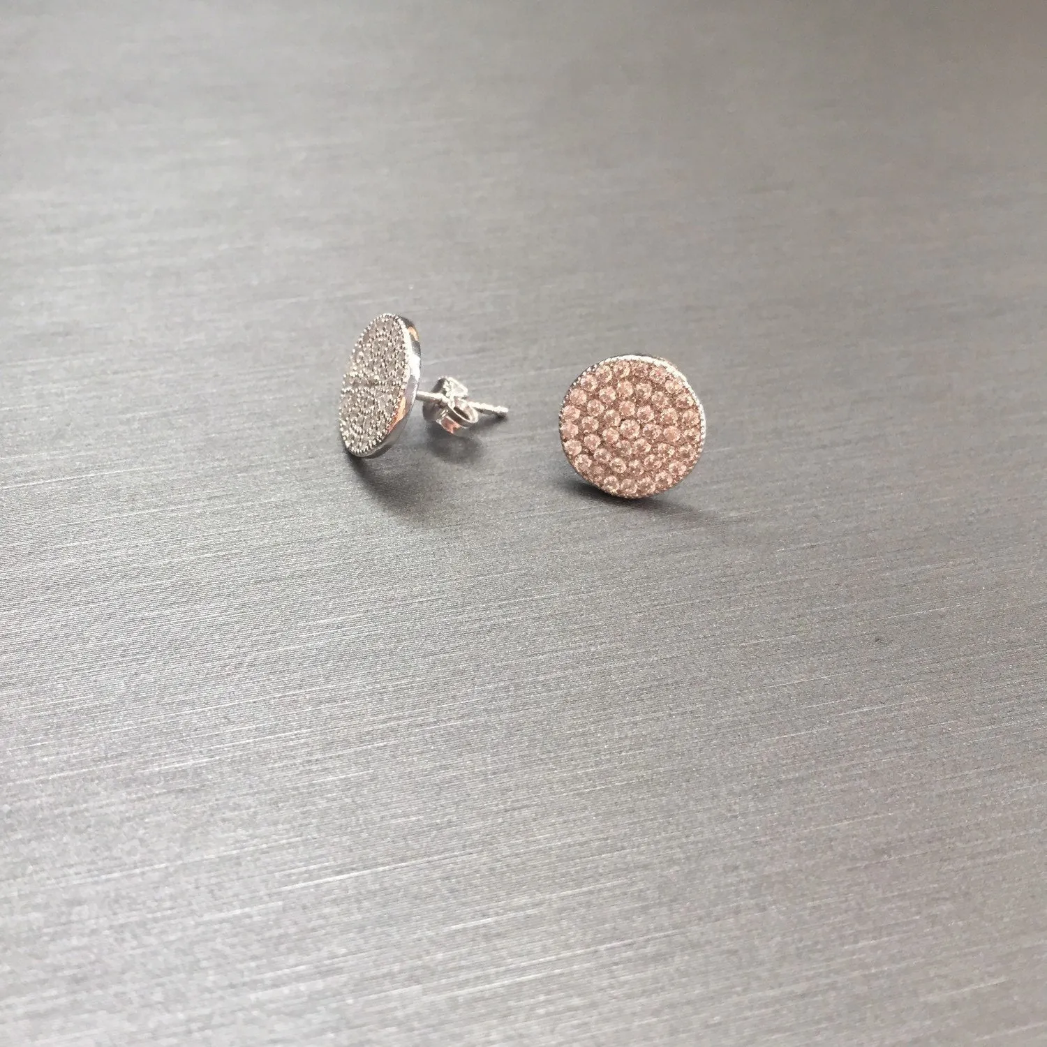 Large Stud Disc Earrings