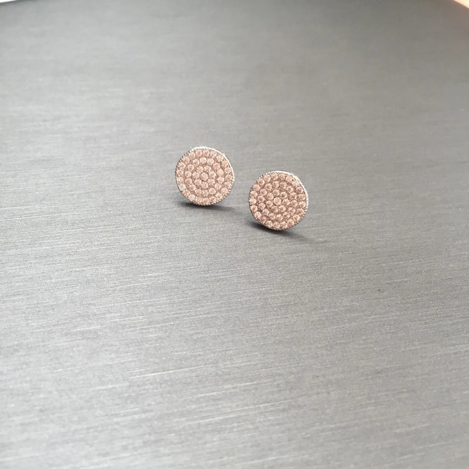 Large Stud Disc Earrings