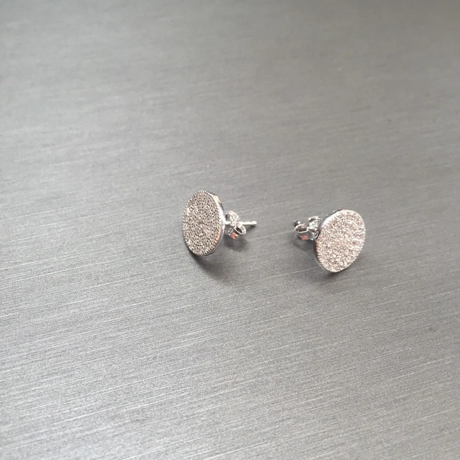Large Stud Disc Earrings