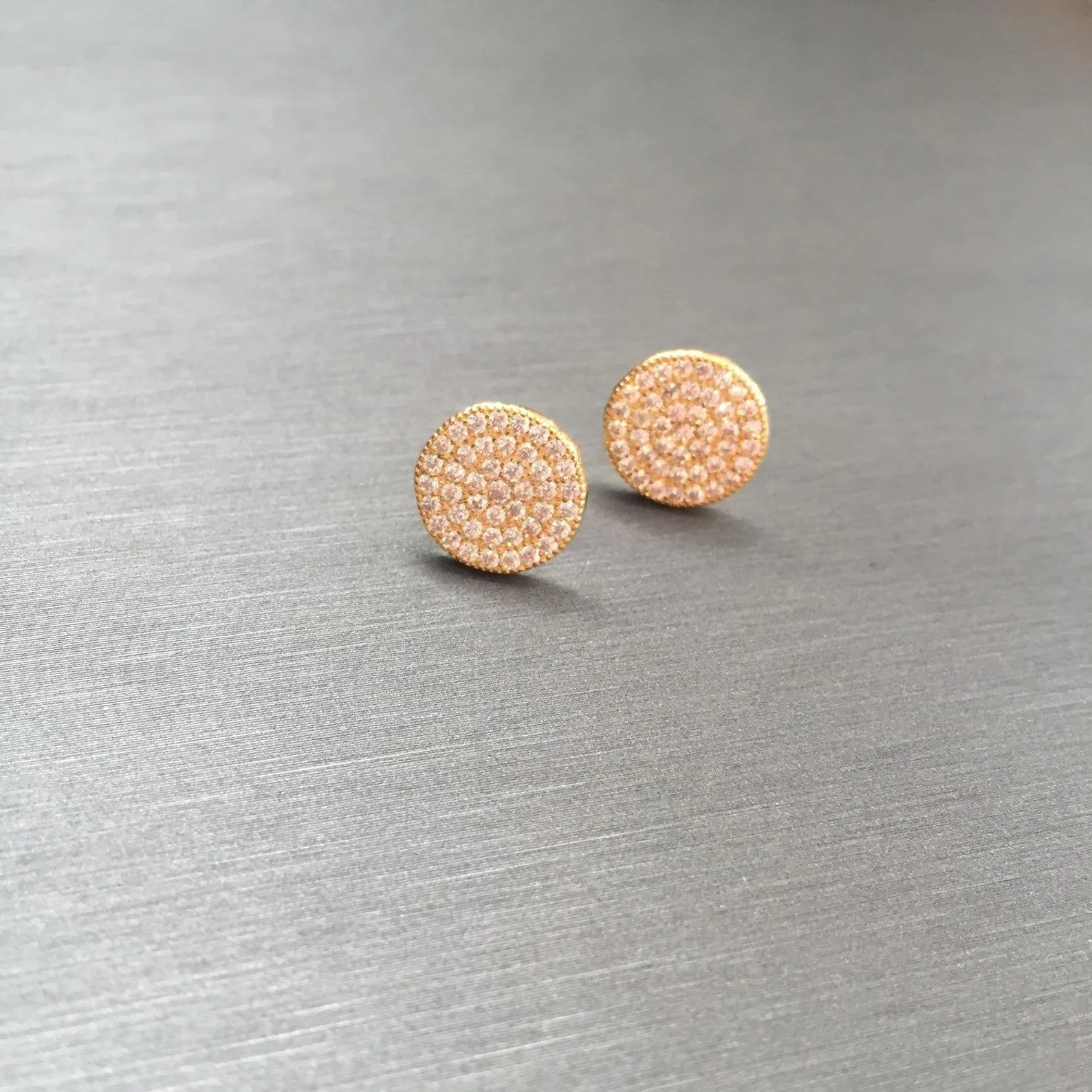 Large Stud Disc Earrings