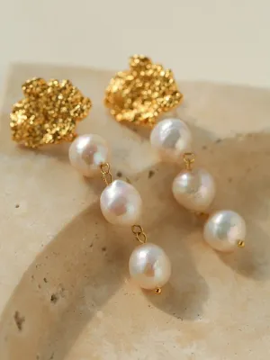Lava Artisan Series Pearl Earrings-Multi Pearls