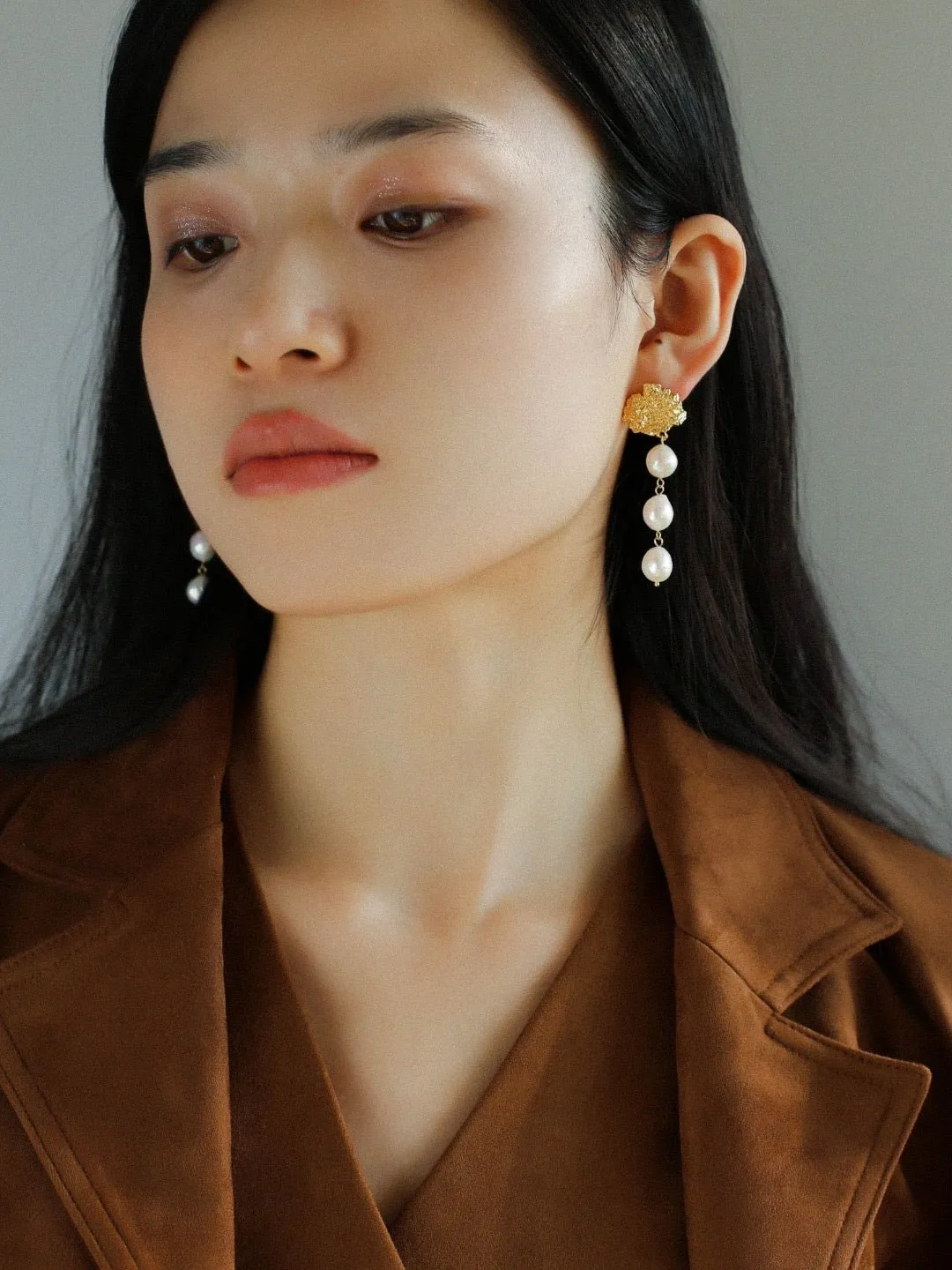 Lava Artisan Series Pearl Earrings-Multi Pearls