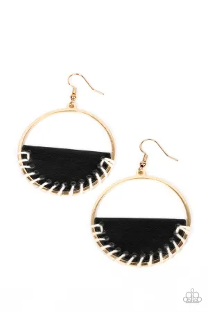 Lavishly Laid Back Black Earrings Paparazzi