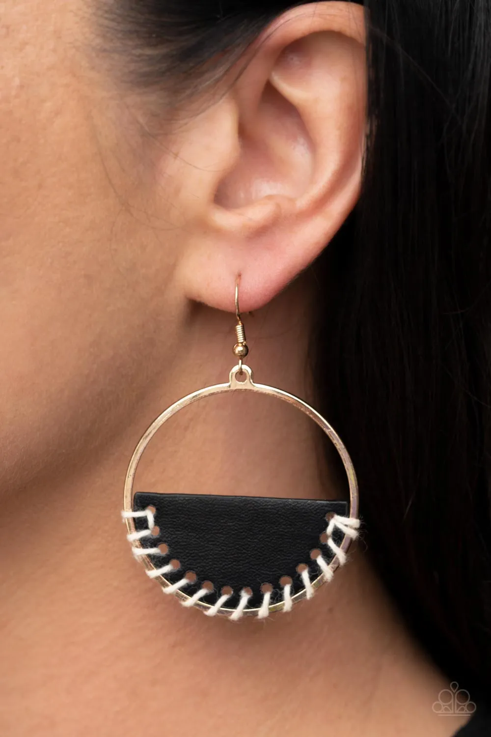 Lavishly Laid Back Black Earrings Paparazzi