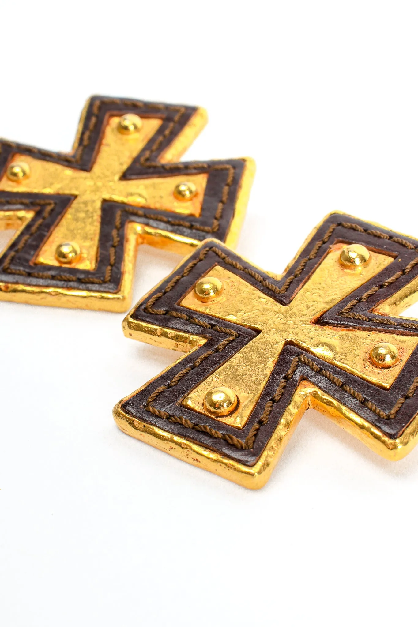 Leather Cross Earrings