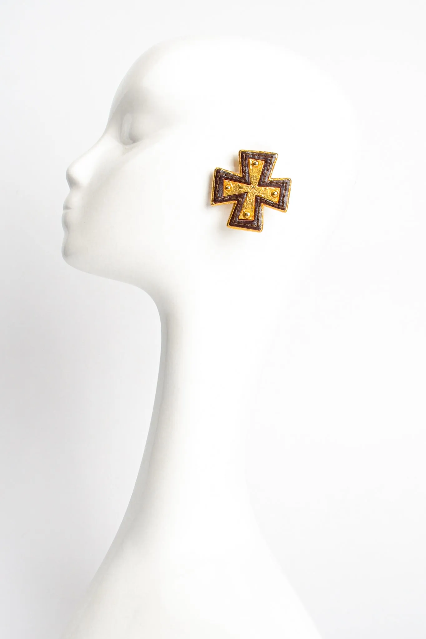 Leather Cross Earrings