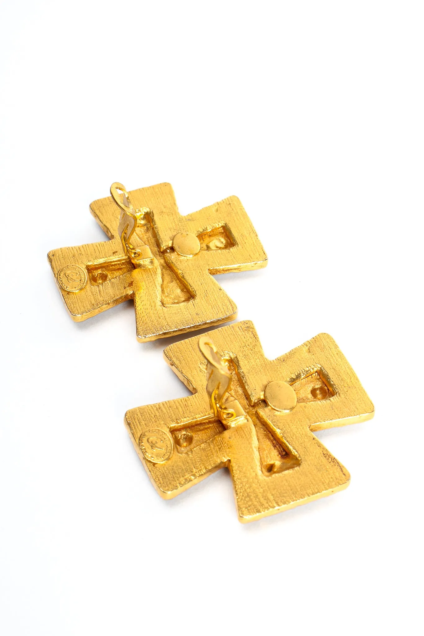 Leather Cross Earrings