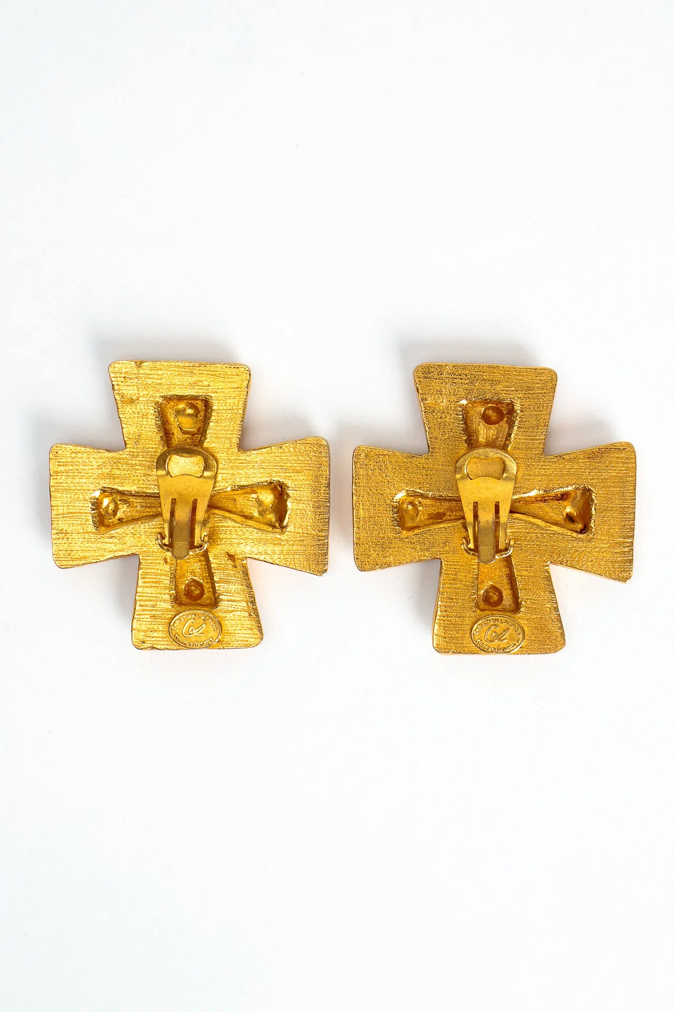 Leather Cross Earrings