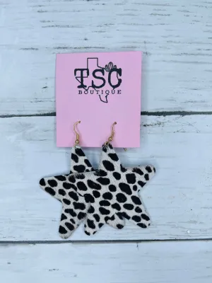 Leather Star Earrings