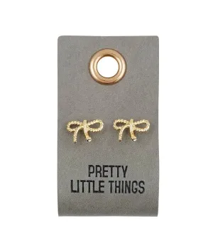 Leather Tag Earrings- Bow