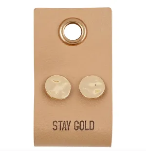 Leather Tag Earrings - Circle