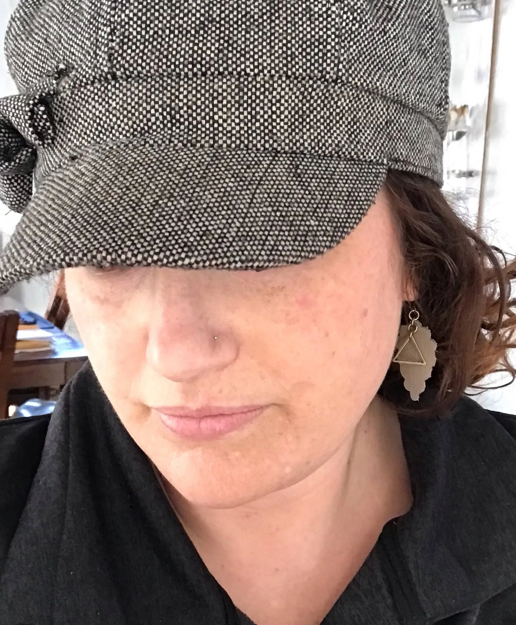 Leather Teardrop Earrings, Statement Earrings, Joanna Style Earrings, Upcycled Leather Jewelry, Gift For Her, Boho Earrings, Bohemian: Cream