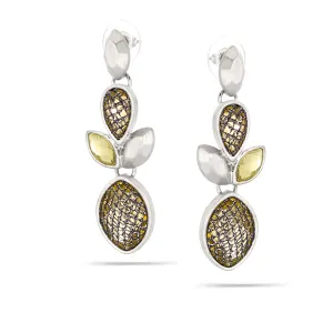 LEMON YELLOW CRYSTAL DROP EARRINGS #248SV3401 (1C18/1A9/1B15)