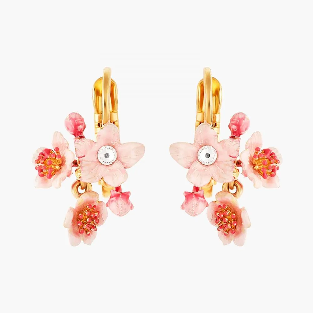 Les Nereides Pink Japanese Cherry Blossom Sleeper Earrings