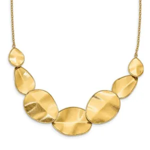 Leslie's 14k Gold Polished Textured Floating Necklace LF1584-16.5