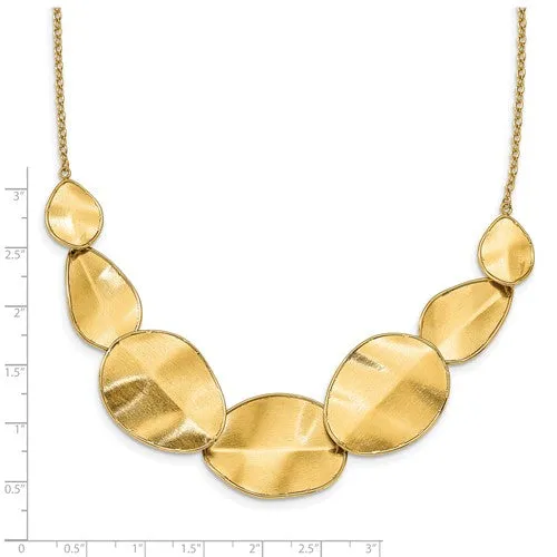 Leslie's 14k Gold Polished Textured Floating Necklace LF1584-16.5