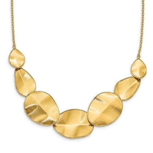 Leslie's 14k Gold Polished Textured Floating Necklace LF1584-16.5