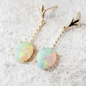 'Leyla' Crystal Opal Earrings 9ct Gold