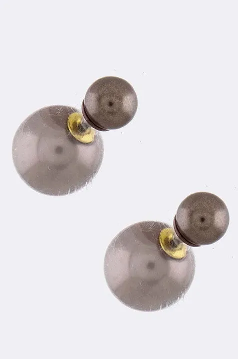 Light Grey Double-Sided Earrings