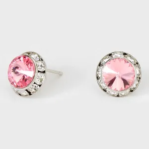 Light Rose Stud Earrings 0.5" | 123307