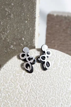 Lightplay Double Layer Earrings - Silver/Black