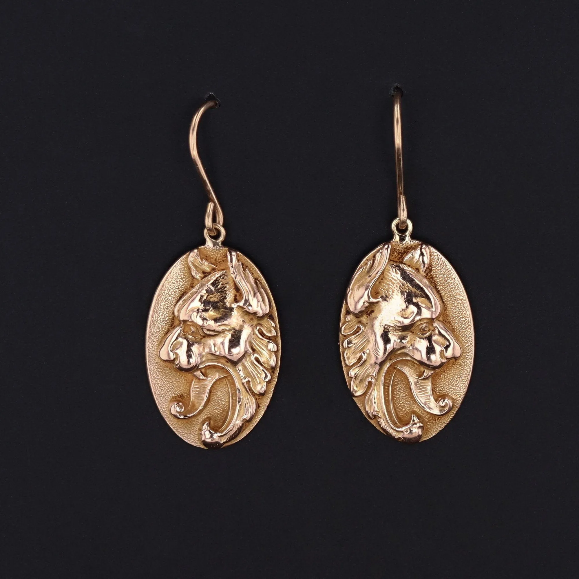 Lion Earrings | 14k Gold Lion Earrings