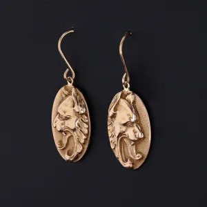 Lion Earrings | 14k Gold Lion Earrings