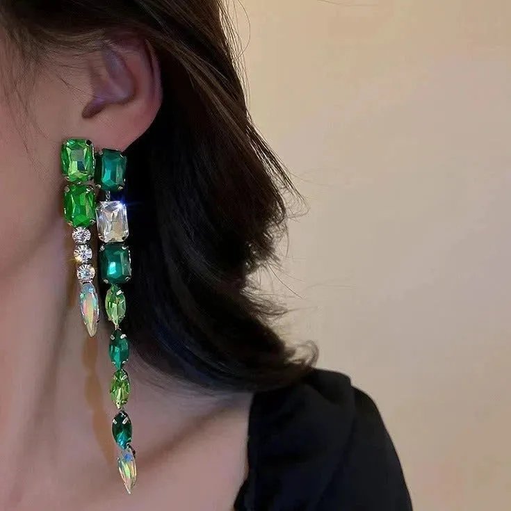 Long Crystal Earrings