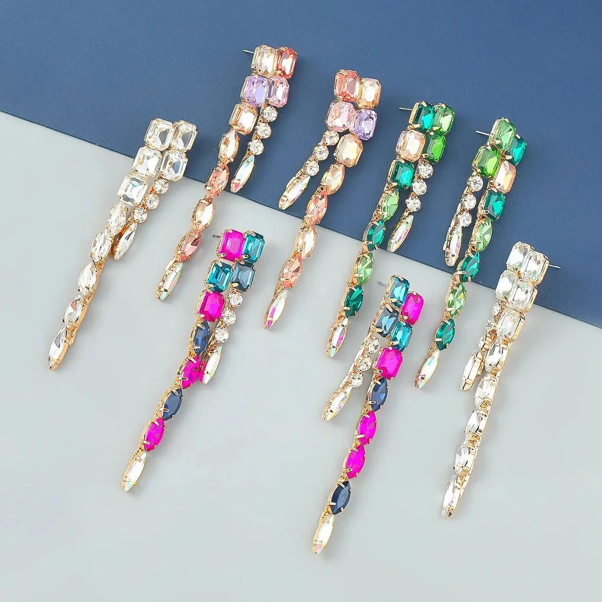 Long Crystal Earrings