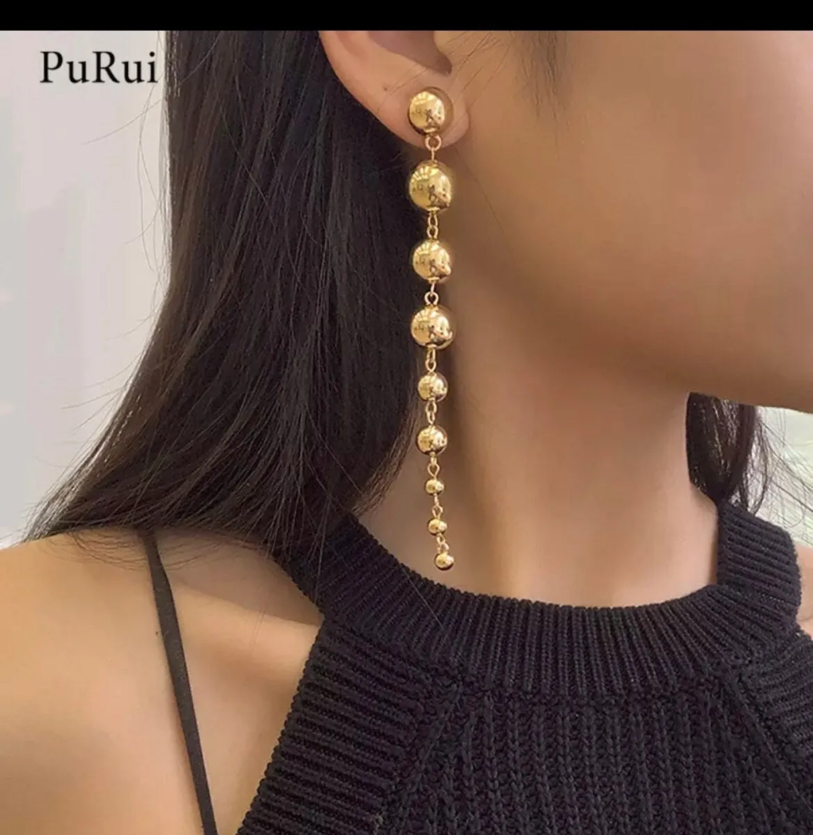 Long gold earrings , gold bead earrings , gold wedding earrings , big gold earrings , large gold earrings , acrylic gold earring