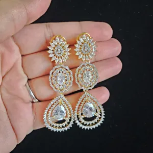 Long Two tone Plating Earrings